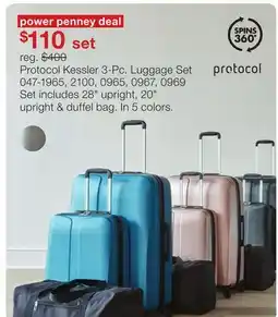 JC Penney Protocol Kessler 3-Pc. Luggage Set offer