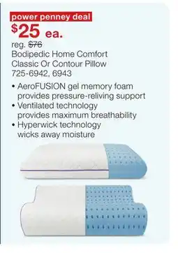 JC Penney Bodipedic Home Comfort Classic Or Contour Pillow offer