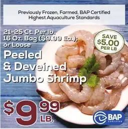 DeCicco & Sons Peeled & Deveined Jumbo Shrimp offer