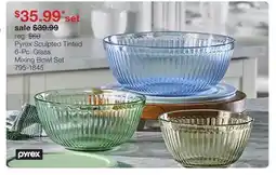 JC Penney Pyrex Sculpted Tinted 6-Pc. Glass Mixing Bowl Set offer