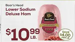 DeCicco & Sons Boar's Head Lower Sodium Deluxe Ham offer