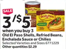 Stop&Shop Old El Paso Shells, Refried Beans, Enchalada Sauce or Chilies offer