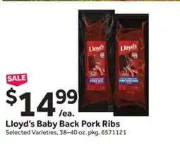 Stop&Shop Lloyd's Baby Back Pork Ribs offer