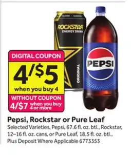 Stop&Shop Pepsi, Rockstar or Pure Leaf offer