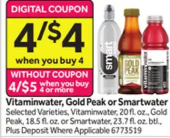 Stop&Shop Vitaminwater, Gold Peak or Smartwater offer