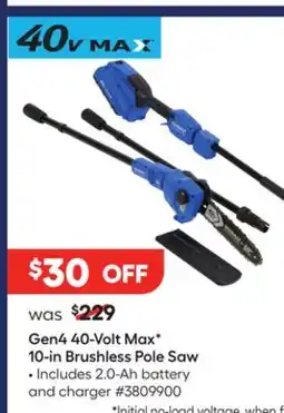 Lowe's Gen4 40-Volt Max V 10-in Brushless Pole Saw offer
