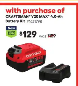 Lowe's V20 MAX 4.0-Ah Battery Kit offer