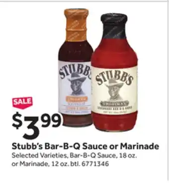 Stop&Shop Stubb's Bar-B-Q Sauce or Marinade offer