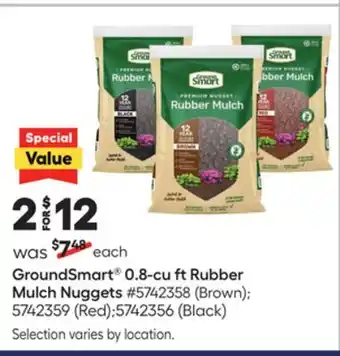 Lowe's 0.8-cu ft Rubber Mulch Nuggets offer