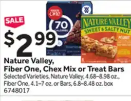 Stop&Shop Nature Valley, Fiber One, Chex Mix or Treat Bars offer