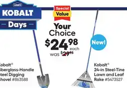 Lowe's Kobalt Fiberglass-Handle Steel Digging Shovel offer