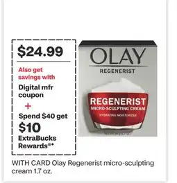 CVS Olay Regenerist micro-sculpting cream 1.7 oz offer