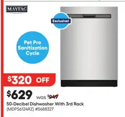 Lowe's 50-Decibel Dishwasher With 3rd Rack offer
