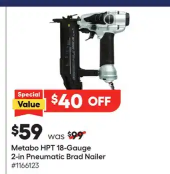 Lowe's 18-Gauge 2-in Pneumatic Brad Nailer offer