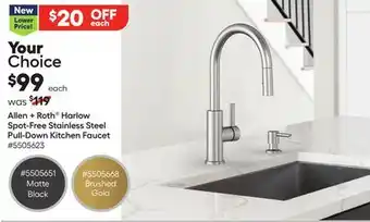 Lowe's Harlow Spot-Free Stainless Steel Pull-Down Kitchen Faucet offer