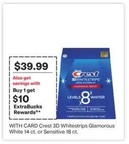 CVS Crest 3D Whitestrips Glamorous White 14 ct. or Sensitive 18 ct offer