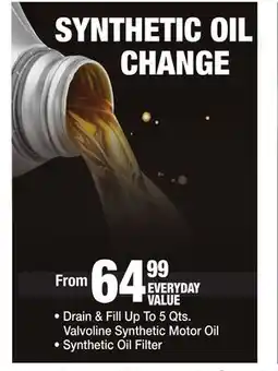 Blain's Farm & Fleet Synthetic Oil Change offer