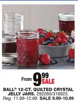 BALL 12-CT. QUILTED CRYSTAL JELLY JARS