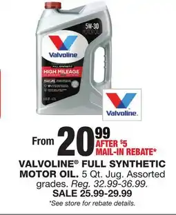 Blain's Farm & Fleet VALVOLINE FULL SYNTHETIC MOTOR OIL offer