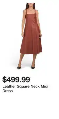 TJ Maxx Leather Square Neck Midi Dress offer