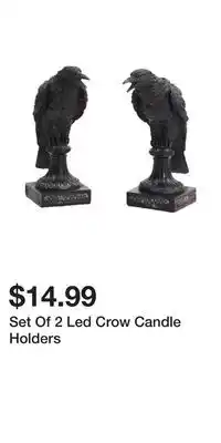 TJ Maxx Set Of 2 Led Crow Candle Holders offer