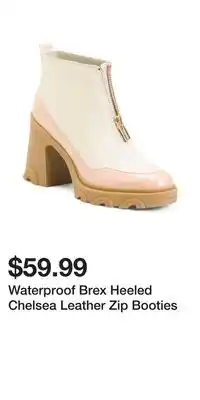 TJ Maxx Waterproof Brex Heeled Chelsea Leather Zip Booties offer