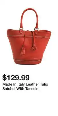 TJ Maxx Made In Italy Leather Tulip Satchel With Tassels offer