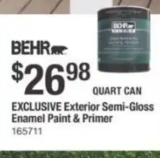 The Home Depot Behr Exterior Semi-Gloss Enamel Paint & Primer offer