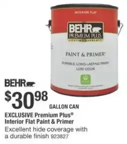 The Home Depot BEHR EXCLUSIVE Premium Plus Interior Flat Paint & Primer offer