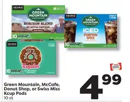 Weis Markets Green Mountain, McCafe, Donut Shop, or Swiss Miss Kcup Pods offer