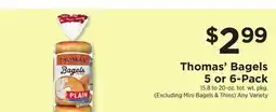 ShopRite Bagels 5 or 6-Pack offer