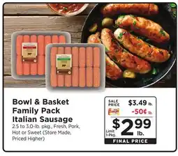 ShopRite Family Pack Italian Sausage offer