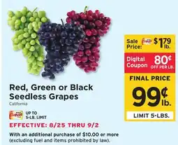 ShopRite Red, Green or Black Seedless Grapes offer