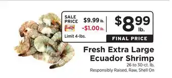ShopRite Fresh Extra Large Ecuador Shrimp offer