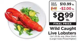 ShopRite Wild Caught Live Lobsters offer