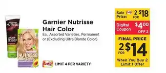 ShopRite Garnier Nutrisse Hair Color offer