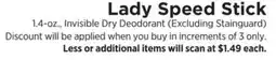 ShopRite Lady Speed Stick offer