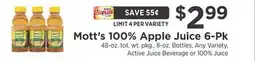 ShopRite Mott's 100% Apple Juice offer