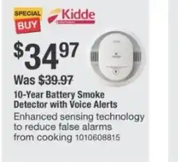 The Home Depot Kiddie 10-Year Battery Smoke Detector with Voice Alerts offer