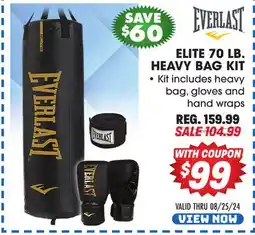 Big 5 Everlast Elite 70 lb. Heavy Bag Kit offer