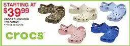 Dunham's Sports CROCS CLOGS FOR THE FAMILY offer