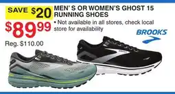 Dunham's Sports BROOKS MEN'S OR WOMEN'S GHOST 15 RUNNING SHOES offer