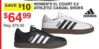 Dunham's Sports ADIDAS WOMEN'S VL COURT 3.0 ATHLETIC CASUAL SHOES offer