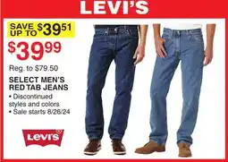 Dunham's Sports LEVIS SELECT MEN'S RED TAB JEANS offer