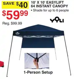 Dunham's Sports YQLI 10' X 10' EASYLIFT 64 INSTANT CANOPY offer
