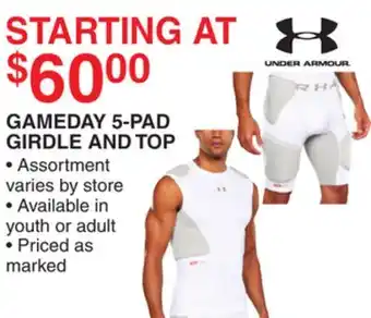 Dunham's Sports UNDER ARMOUR GAMEDAY 5-PAD GIRDLE AND TOP offer