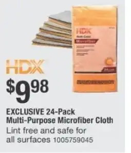 The Home Depot HDX Multi-Purpose Microfiber Cloth offer