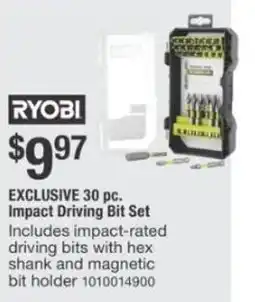 The Home Depot RYOBI Impact Driving Bit Set offer