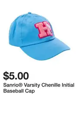 Five Below Sanrio Varsity Chenille Initial Baseball Cap offer