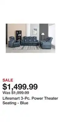 BJ’s Lifesmart 3-Pc. Power Theater Seating - Blue offer